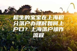 超生的宝宝在上海积分落户办理时如何上户口？上海落户操作流程