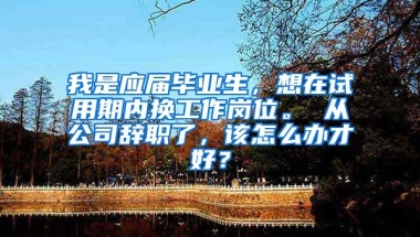 我是应届毕业生，想在试用期内换工作岗位。 从公司辞职了，该怎么办才好？