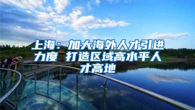 上海：加大海外人才引进力度 打造区域高水平人才高地