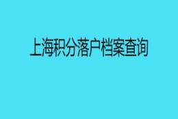 上海积分落户档案查询