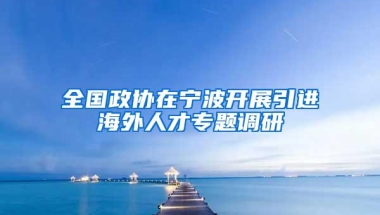 全国政协在宁波开展引进海外人才专题调研