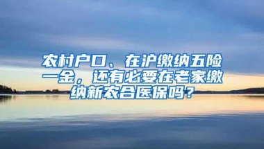 农村户口、在沪缴纳五险一金，还有必要在老家缴纳新农合医保吗？