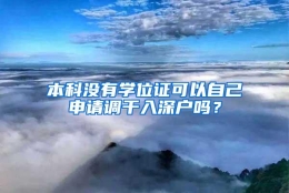 本科没有学位证可以自己申请调干入深户吗？