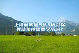 上海居转户5年3倍社保具体条件需要学历吗？