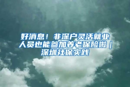 好消息！非深户灵活就业人员也能参加养老保险啦｜深圳社保实践④