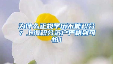 为什么正规学历不能积分？上海积分落户严格到可怕！