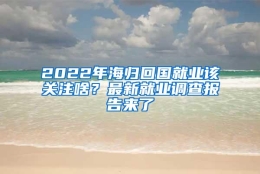 2022年海归回国就业该关注啥？最新就业调查报告来了