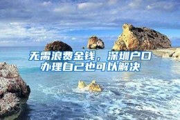 无需浪费金钱，深圳户口办理自己也可以解决