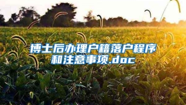 博士后办理户籍落户程序和注意事项.doc