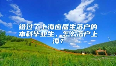 错过了上海应届生落户的本科毕业生，怎么落户上海？