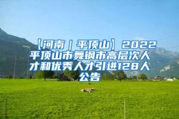 【河南｜平顶山】2022平顶山市舞钢市高层次人才和优秀人才引进128人公告