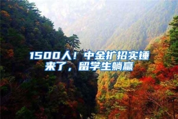 1500人！中金扩招实锤来了，留学生躺赢