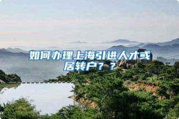 如何办理上海引进人才或居转户？？