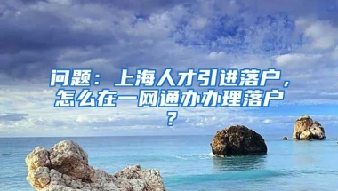 问题：上海人才引进落户，怎么在一网通办办理落户？