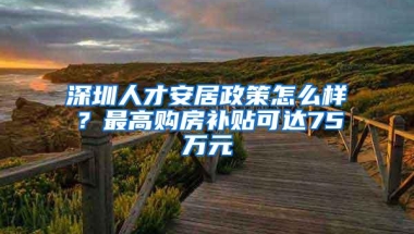 深圳人才安居政策怎么样？最高购房补贴可达75万元