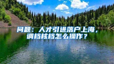 问题：人才引进落户上海，调档核档怎么操作？