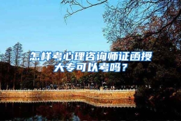 怎样考心理咨询师证函授大专可以考吗？