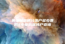 黄浦加急积分落户多少费用&专业的居转户查询