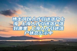 博士可以人才引进落户上海 上海人才引进落户落到哪里 上海人才引进落户状态公示中