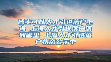 博士可以人才引进落户上海 上海人才引进落户落到哪里 上海人才引进落户状态公示中