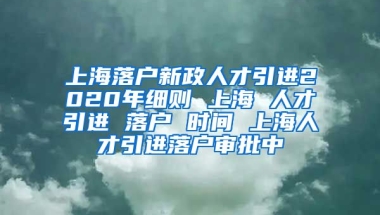 上海落户新政人才引进2020年细则 上海 人才引进 落户 时间 上海人才引进落户审批中