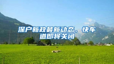 深户新政最新动态，快车道即将关闭