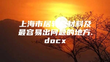 上海市居转户材料及最容易出问题的地方.docx