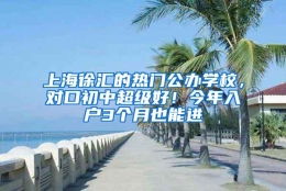 上海徐汇的热门公办学校，对口初中超级好！今年入户3个月也能进