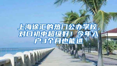 上海徐汇的热门公办学校，对口初中超级好！今年入户3个月也能进