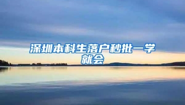 深圳本科生落户秒批一学就会