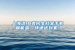 上海这18类民生档案手机就能查、快递送到家！