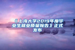 《上海大学2019年度毕业生就业质量报告》正式发布