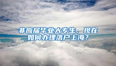 非应届毕业大专生，现在如何办理落户上海？