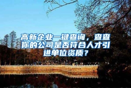 高新企业一键查询，查查你的公司是否符合人才引进单位资质？