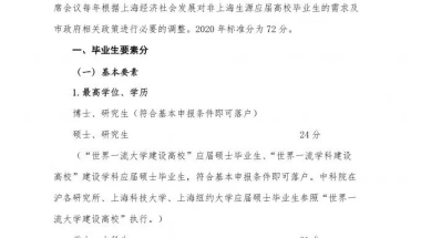 研究生毕业直接落户上海？上海新政你了解嘛？（附应届落户打分细则）