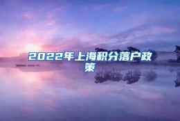 2022年上海积分落户政策