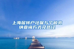 上海居转户社保与个税缴纳查询方式及路径