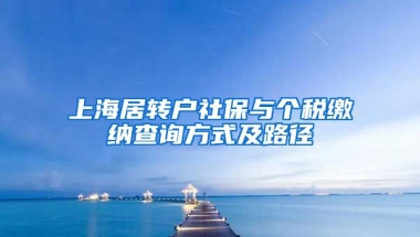 上海居转户社保与个税缴纳查询方式及路径