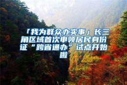 「我为群众办实事」长三角区域首次申领居民身份证“跨省通办”试点开始啦