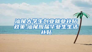 汕尾大学生创业就业补贴政策,汕尾应届毕业生生活补贴