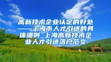 高新技术企业认定的好处——上海市人才引进的具体细则_上海高新技术企业人才引进落户范文