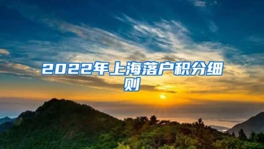 2022年上海落户积分细则