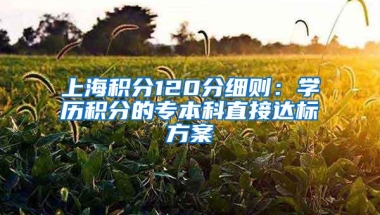 上海积分120分细则：学历积分的专本科直接达标方案