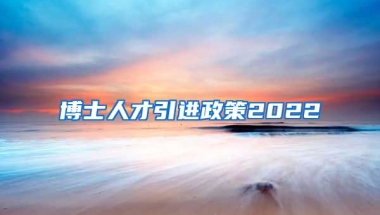 博士人才引进政策2022