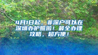 4月1日起，非深户可以在深圳办护照啦！最全办理攻略，超方便！