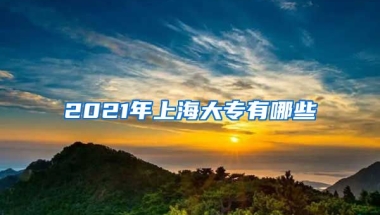 2021年上海大专有哪些