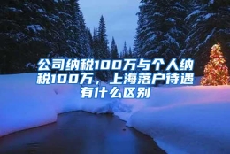 公司纳税100万与个人纳税100万，上海落户待遇有什么区别