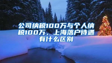 公司纳税100万与个人纳税100万，上海落户待遇有什么区别