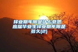 择业期年限是什么意思 应届毕业生择业期年限是多久(2)