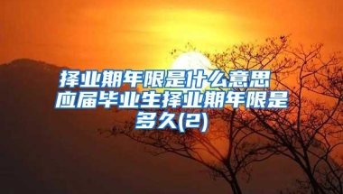 择业期年限是什么意思 应届毕业生择业期年限是多久(2)